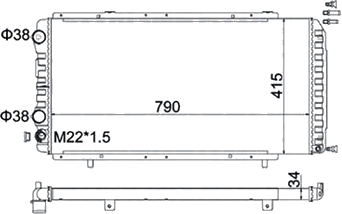 350213180900 Radiateur de refroidissement moteur — AHE 109099/A