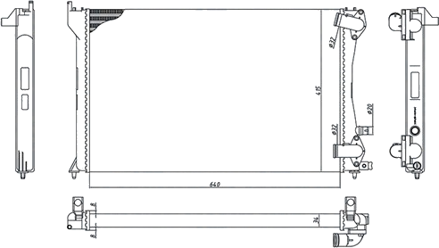 350213171300 Radiateur de refroidissement moteur — AHE 122072/A