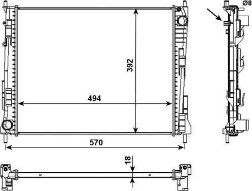 53992 Radiateur de refroidissement moteur — AHE 123170/A