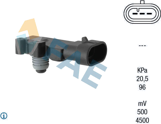 Capteur, pression du tuyau d'admission — CHEVROLET / FIAT / OPEL / RENAULT — FAE 15013