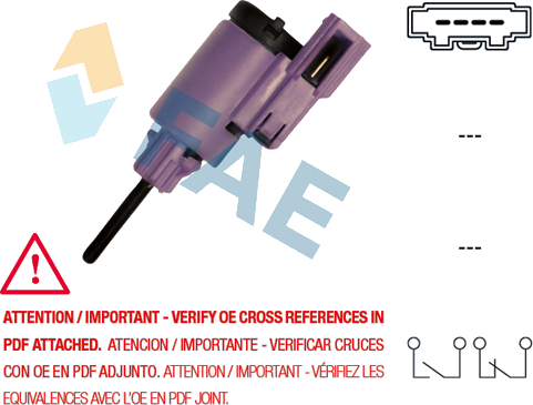 Interrupteur des feux de freins — SKODA / VW — FAE 24760