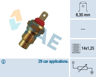 Sonde de température, liquide de refroidissement — FIAT — FAE 31590