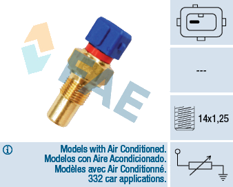 Sonde de température, liquide de refroidissement — CITROËN / PEUGEOT — FAE 32290
