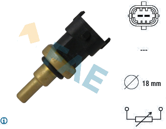 Sonde de température, liquide de refroidissement — ALFA ROMEO / CHEVROLET / CITROËN / FIAT — FAE 33495