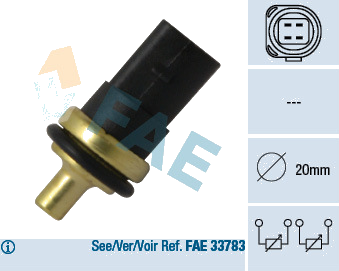 Capteur de température du liquide de refroidissement — VW — FAE 33781