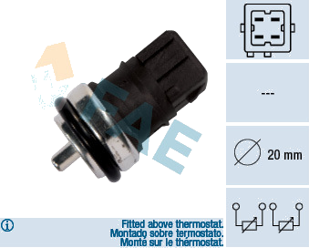 Sonde de température, liquide de refroidissement — DACIA / MITSUBISHI / NISSAN / OPEL — FAE 33810