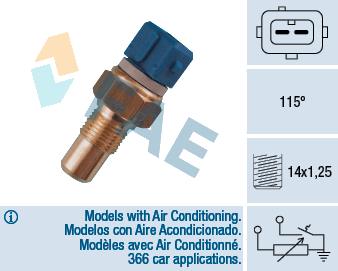 Sonde de température, liquide de refroidissement — PEUGEOT / ROVER — FAE 34110