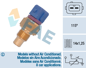 Sonde de température, liquide de refroidissement — CITROËN/PEUGEOT / FIAT — FAE 34435
