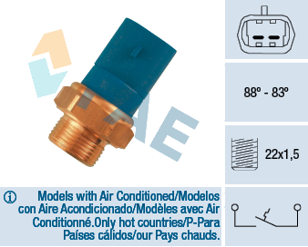 Interrupteur de température, ventilateur de radiateur — FIAT / OPEL / PEUGEOT — FAE 36260