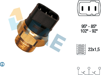 Interrupteur de température, ventilateur de radiateur — AUDI / MERCEDES-BENZ / VOLVO / VW — FAE 37820