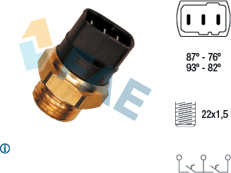 Interrupteur de température, ventilateur de radiateur — VW — FAE 37950