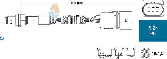 Sonde Lambda — AUDI / SEAT / SKODA / VW — FAE 75037