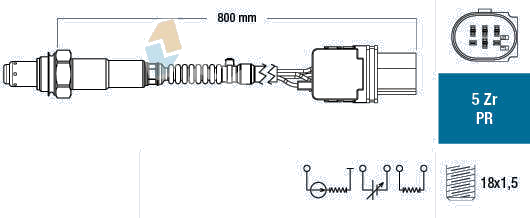 Sonde lambda — AUDI / HYUNDAI / MERCEDES-BENZ / MITSUBISHI — FAE 75051