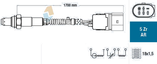 Sonde lambda — AUDI / SEAT / VW — FAE 75361