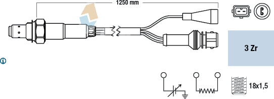 Sonde Lambda — ALFA ROMEO / AUDI / FIAT / SEAT — FAE 77108