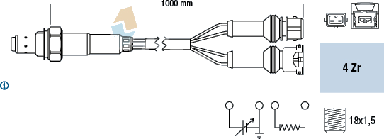 Sonde Lambda — ALFA ROMEO / FIAT / IVECO — FAE 77124