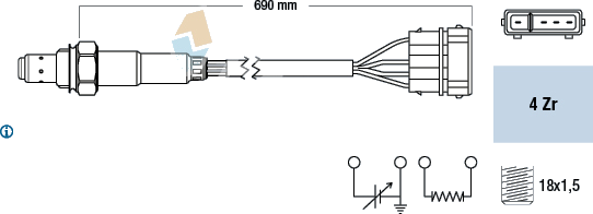 Sonde lambda — SKODA / VW — FAE 77128
