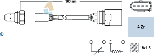 Sonde lambda — SEAT / SKODA / VW — FAE 77197
