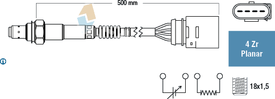 Sonde Lambda — VW — FAE 77202