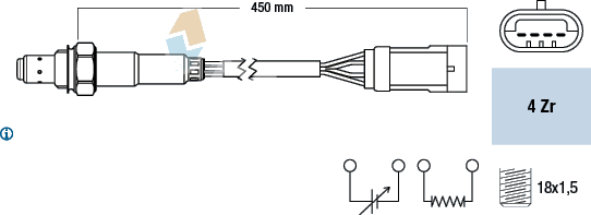 Sonde lambda — CITROËN / CITROËN/PEUGEOT / DACIA / NISSAN — FAE 77207
