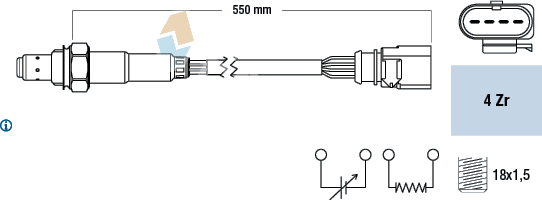 Sonde lambda — SEAT / SKODA / VAG / VW — FAE 77439