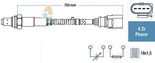 Sonde lambda — AUDI / SEAT / SKODA / VW — FAE 77910