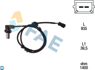 Capteur, vitesse de roue — VAG — FAE 78071