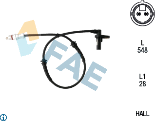 Capteur, vitesse de roue — RENAULT — FAE 78325