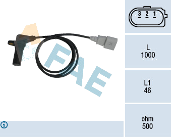 Capteur de régime, contrôle moteur — AUDI / SKODA / VW — FAE 79064