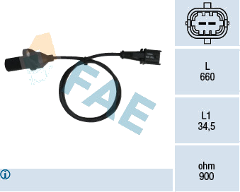 Capteur d'angle, vilebrequin — ALFA ROMEO / FIAT / LANCIA — FAE 79220