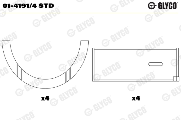 01-4191/4 Coussinets de bielle, cote standard — FEDERAL MOGUL 01-4191/4-STD