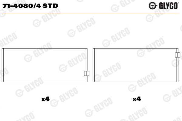 71-4080/4 Coussinets de bielle, cote standard — FEDERAL MOGUL 71-4080/4-STD