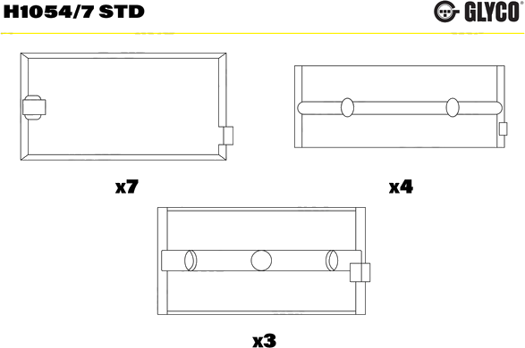 H1054/7 Coussinets de vilebrequin, cote standard — FEDERAL MOGUL H1054/7STD