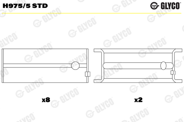 H975/5 Coussinets de vilebrequin, cote standard — FEDERAL MOGUL H975/5-STD