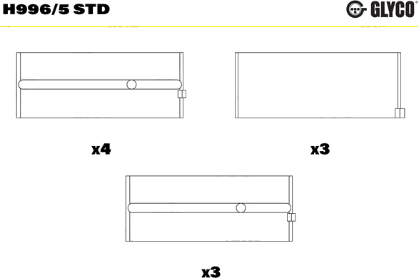 H996/5 Coussinets de vilebrequin, cote standard — FEDERAL MOGUL H996/5-STD