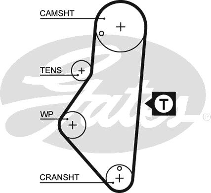 Courroie crantée — CITROËN / FIAT / LANCIA / PEUGEOT — GATES 5215XS