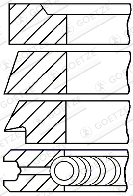 08-313800-10 Jeu de segments de piston — GOETZE 08-313800-10