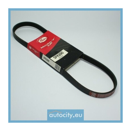Courroie trapézoïdale à nervures GATES 5 PK 890 (Remplace 58356) — BMW / FORD / HYUNDAI / KIA — COURROIE POLY-V 5PK890