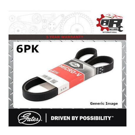 Courroie trapézoïdale à nervures GATES 6PK1018 (Remplace 68366) — FORD / MERCEDES-BENZ / NISSAN — COURROIE POLY-V 6PK1018