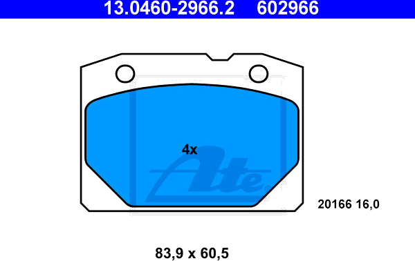 13.0460-2966.2 Jeu de plaquettes de frein à disque — MAD 150723