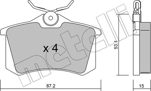 22-0100-0 Jeu de plaquettes de frein à disque — METELLI 22-0100-0