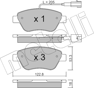 22-0321-0 Jeu de plaquettes de frein à disque — METELLI 22-0321-0