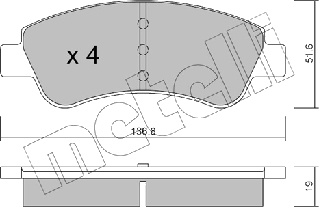 22-0327-0 Jeu de plaquettes de frein à disque — METELLI 22-0327-0