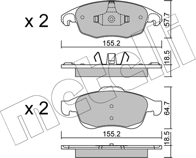 22-0800-0 Jeu de plaquettes de frein à disque — METELLI 22-0800-0