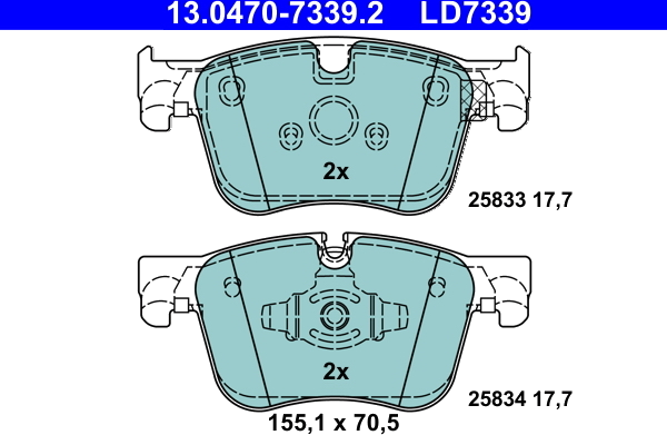 13.0470-7339.2 Jeu de plaquettes de frein à disque — METELLI 22-0985-1