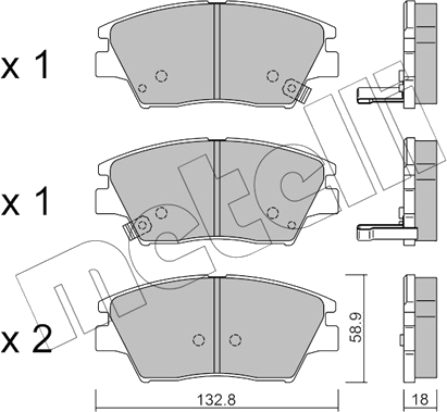22-1098-0 Jeu de plaquettes de frein à disque — METELLI 22-1098-0