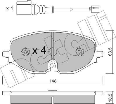 22-1280-0 Jeu de plaquettes de frein à disque — METELLI 22-1280-0