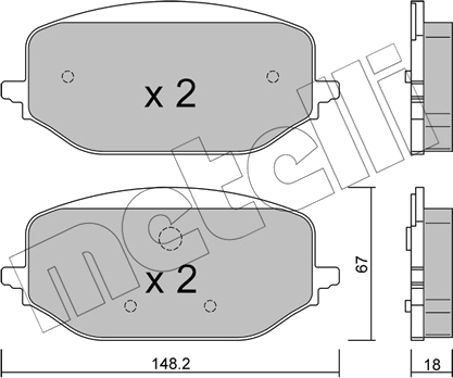 22-1351-0 Jeu de plaquettes de frein à disque — METELLI 22-1351-0