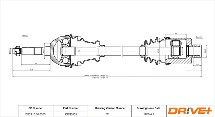 DP2110.10.0303 Arbre de transmission — SOREA T49025